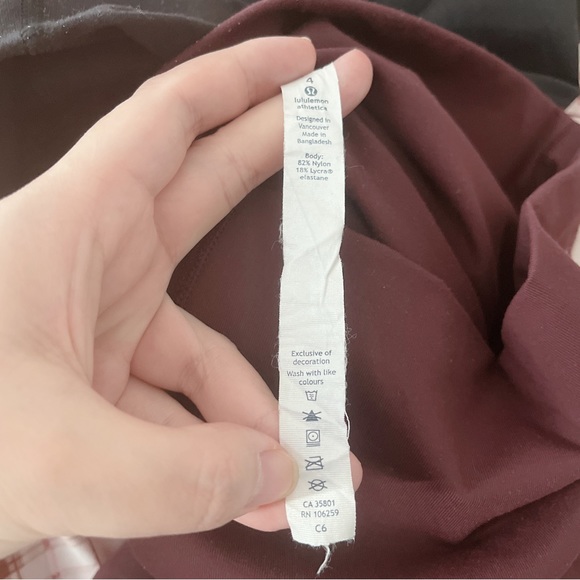 NEW LULULEMON High Rise Pant Legging Red Merlot Size 4 NWOT - Picture 6 of 6